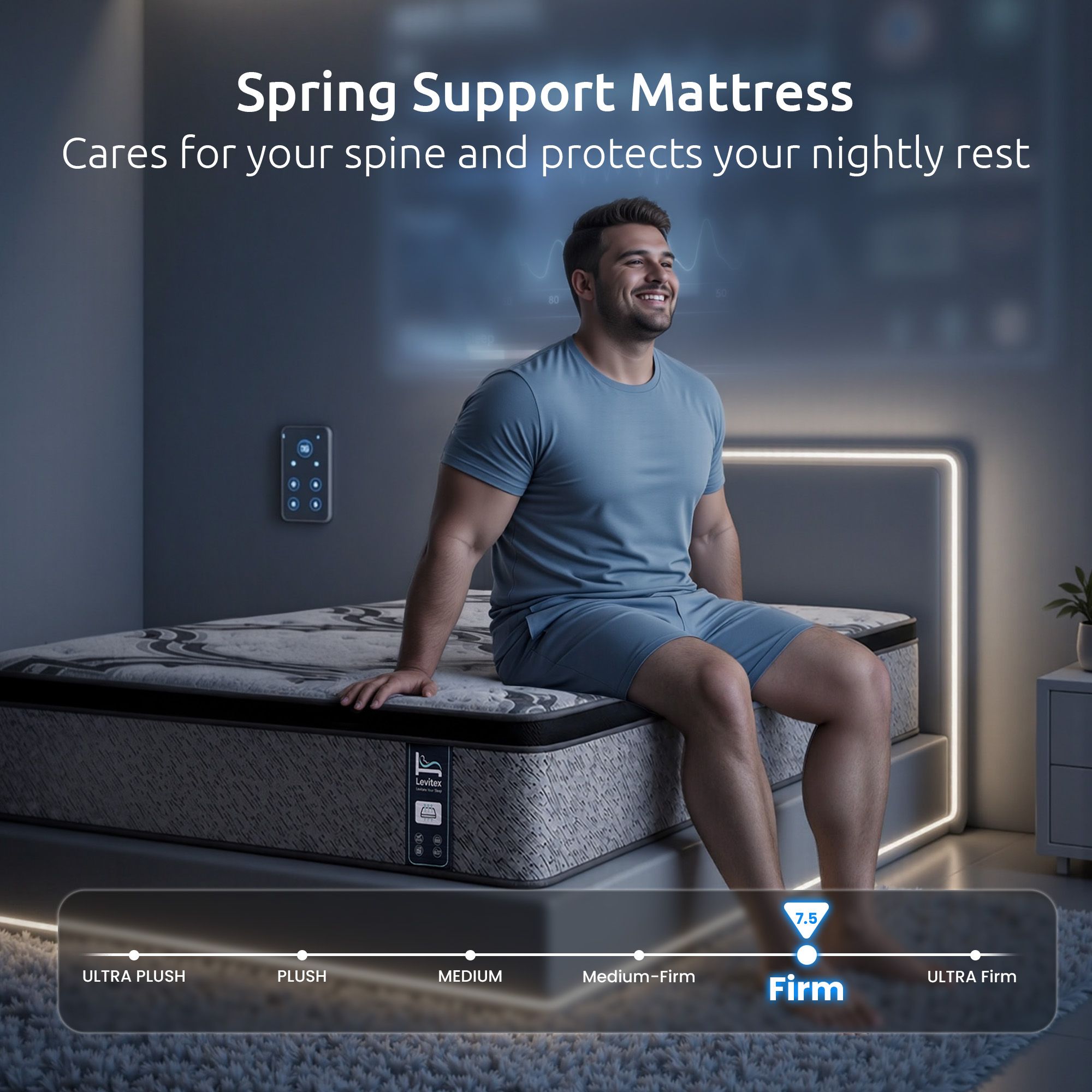 Levitex 5-Zone Pocket Spring Latex Memory Foam Hybrid Mattress King Single
