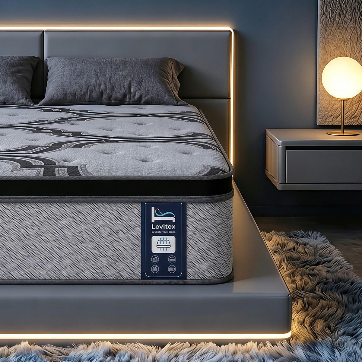 Levitex 5-Zone Pocket Spring Latex Memory Foam Hybrid Mattress Queen 34cm
