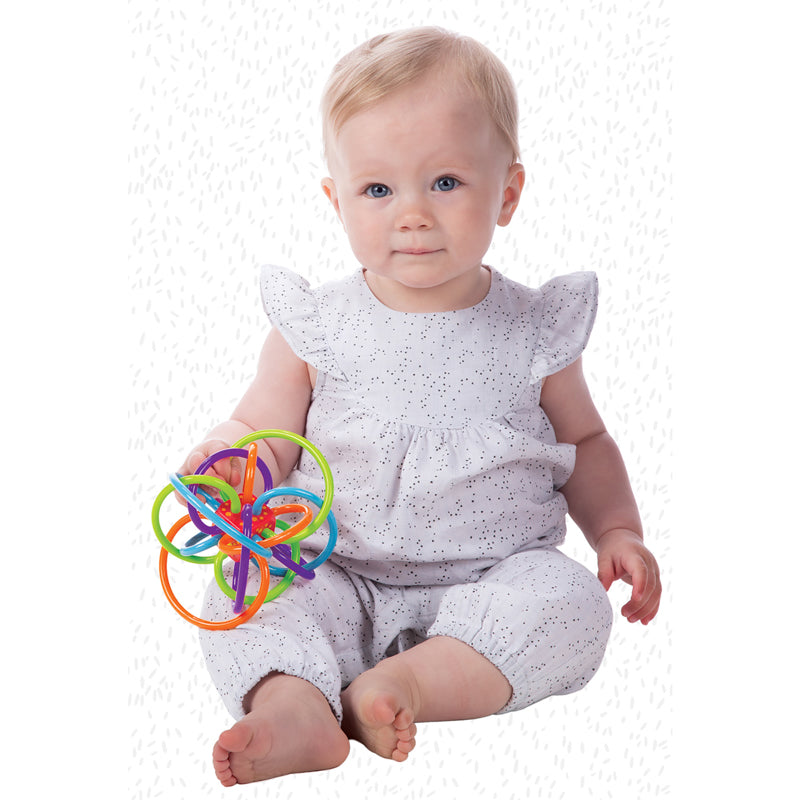 Manhattan Winkel Teething Rattle Soft Plastic Loops Baby Sensory Toy Newborn Safe