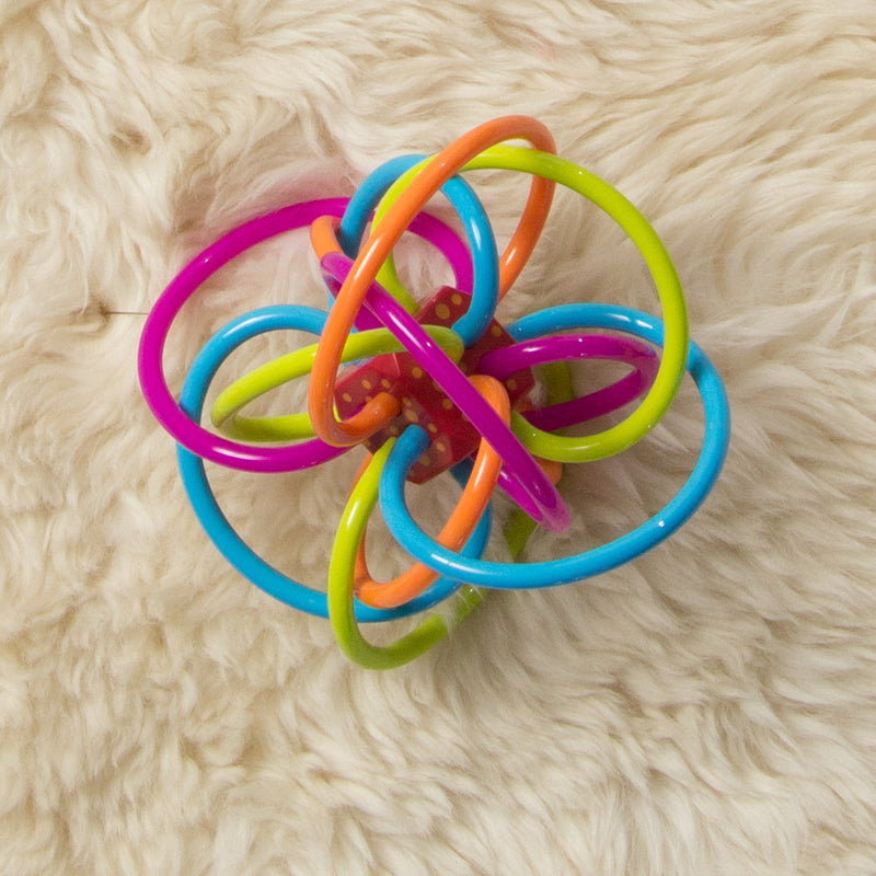 Manhattan Winkel Teething Rattle Soft Plastic Loops Baby Sensory Toy Newborn Safe