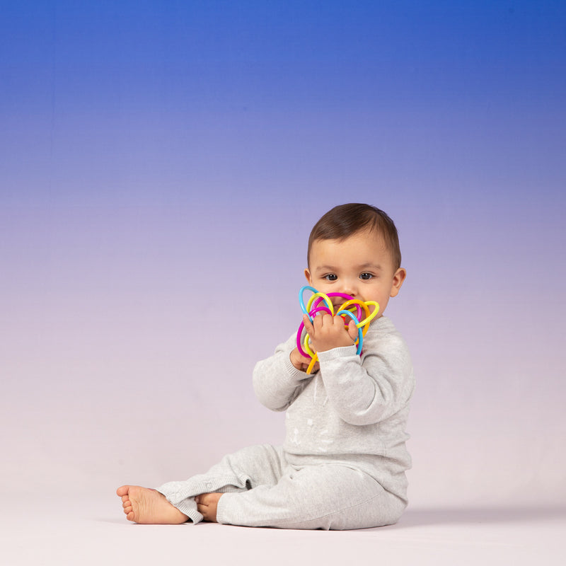Manhattan Winkel Teething Rattle Soft Plastic Loops Baby Sensory Toy Newborn Safe