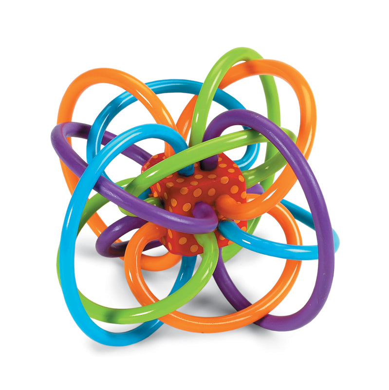 Manhattan Winkel Teething Rattle Soft Plastic Loops Baby Sensory Toy Newborn Safe