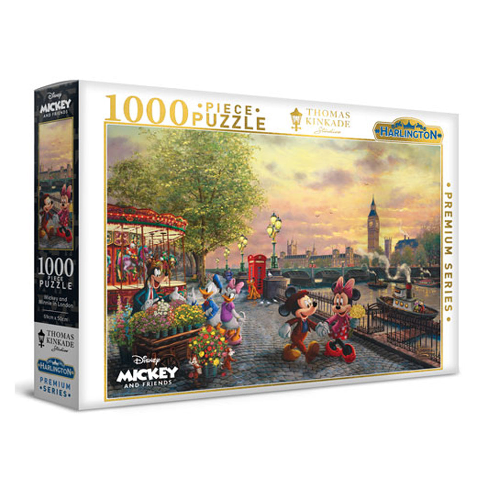 Harlington Thomas Kinkade Disney Mickey Minnie London 1000 Piece Premium Puzzle
