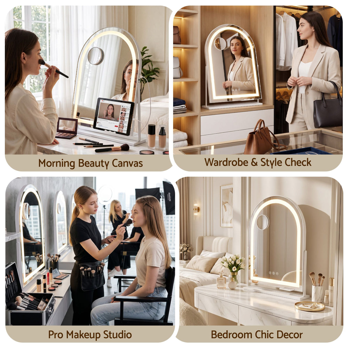 Embellir Makeup Mirror with Lights Hollywood Vanity Mirror 3 Colour LED White 40x50cm