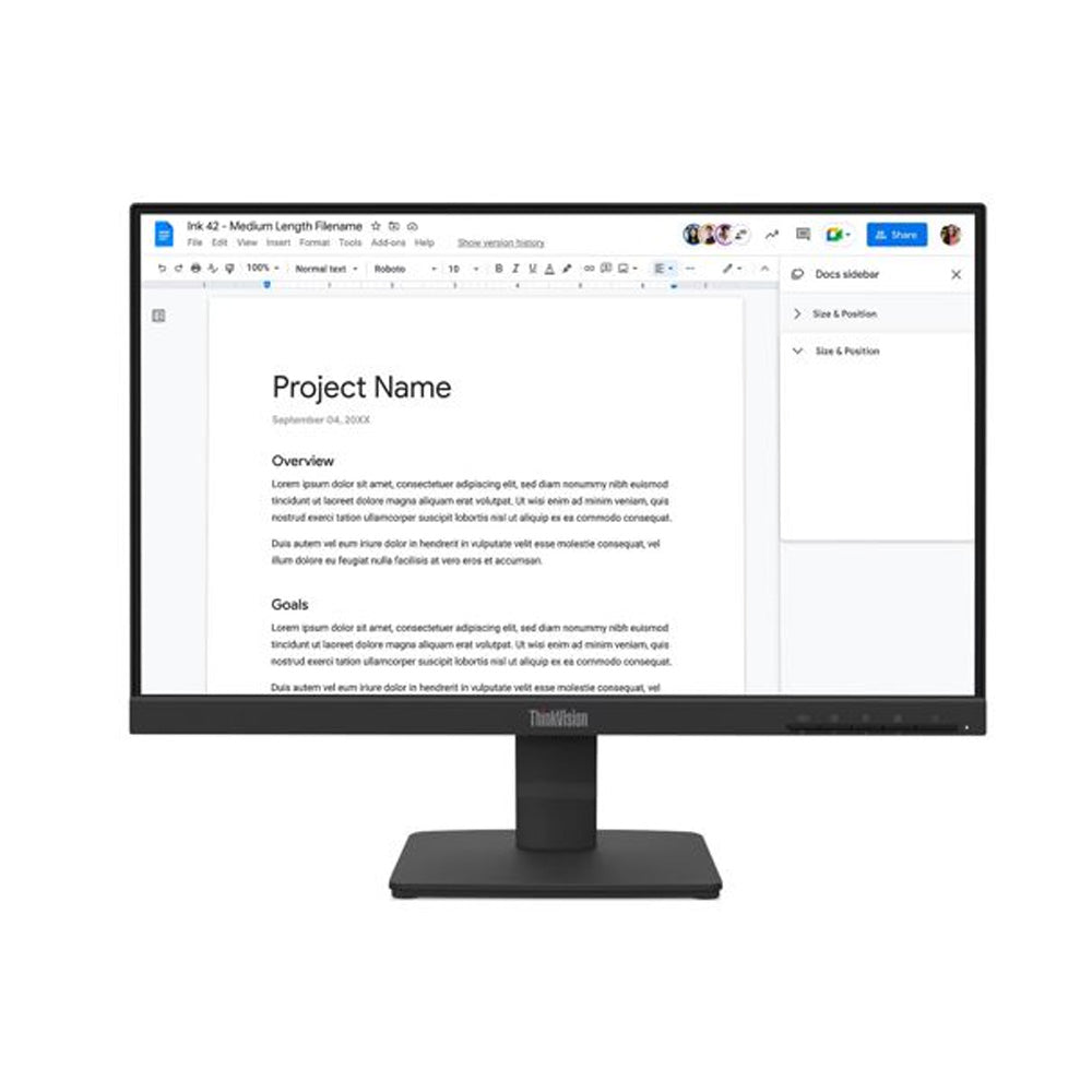 Lenovo ThinkVision S22-4E 21.5 Inch FHD IPS Monitor 1920x1080 100Hz 4ms Anti-Glare Tilt Stand HDMI VGA VESA Black