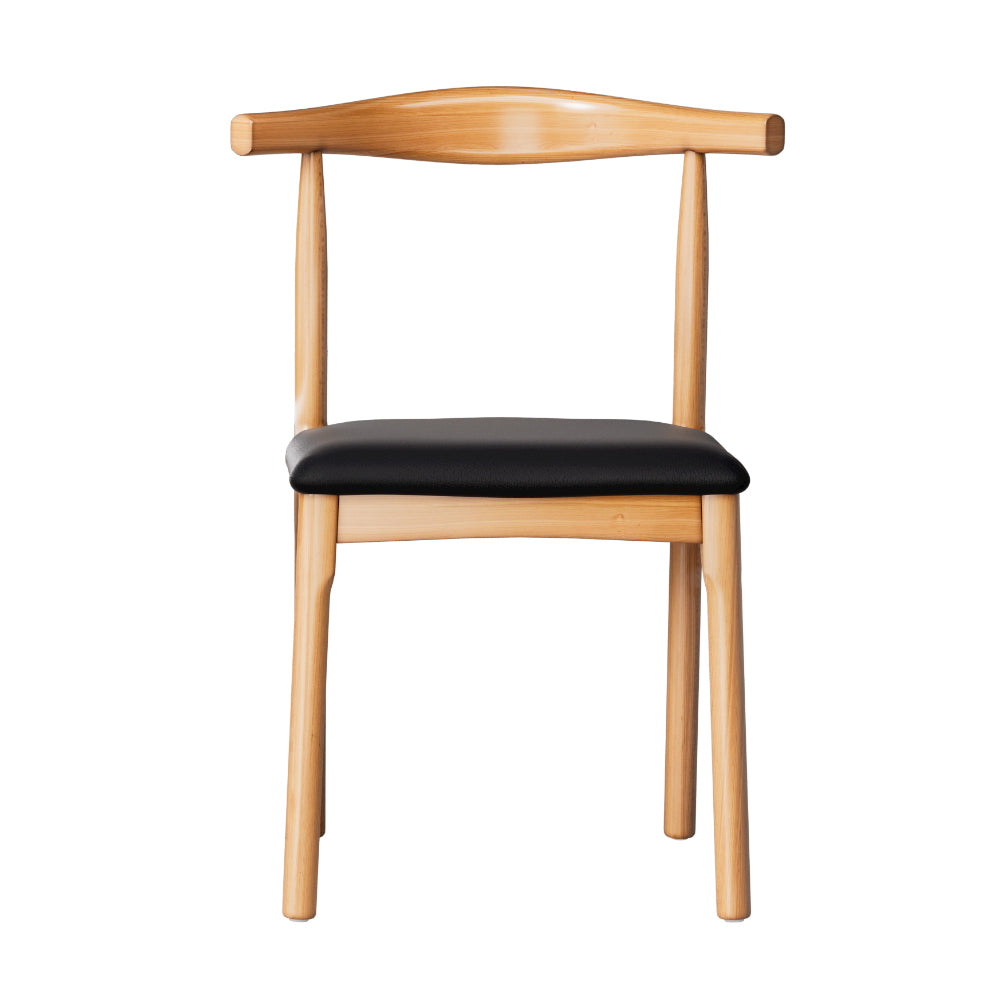 Artiss 4x Dining Chairs Rubber Wood Leather Seat Black