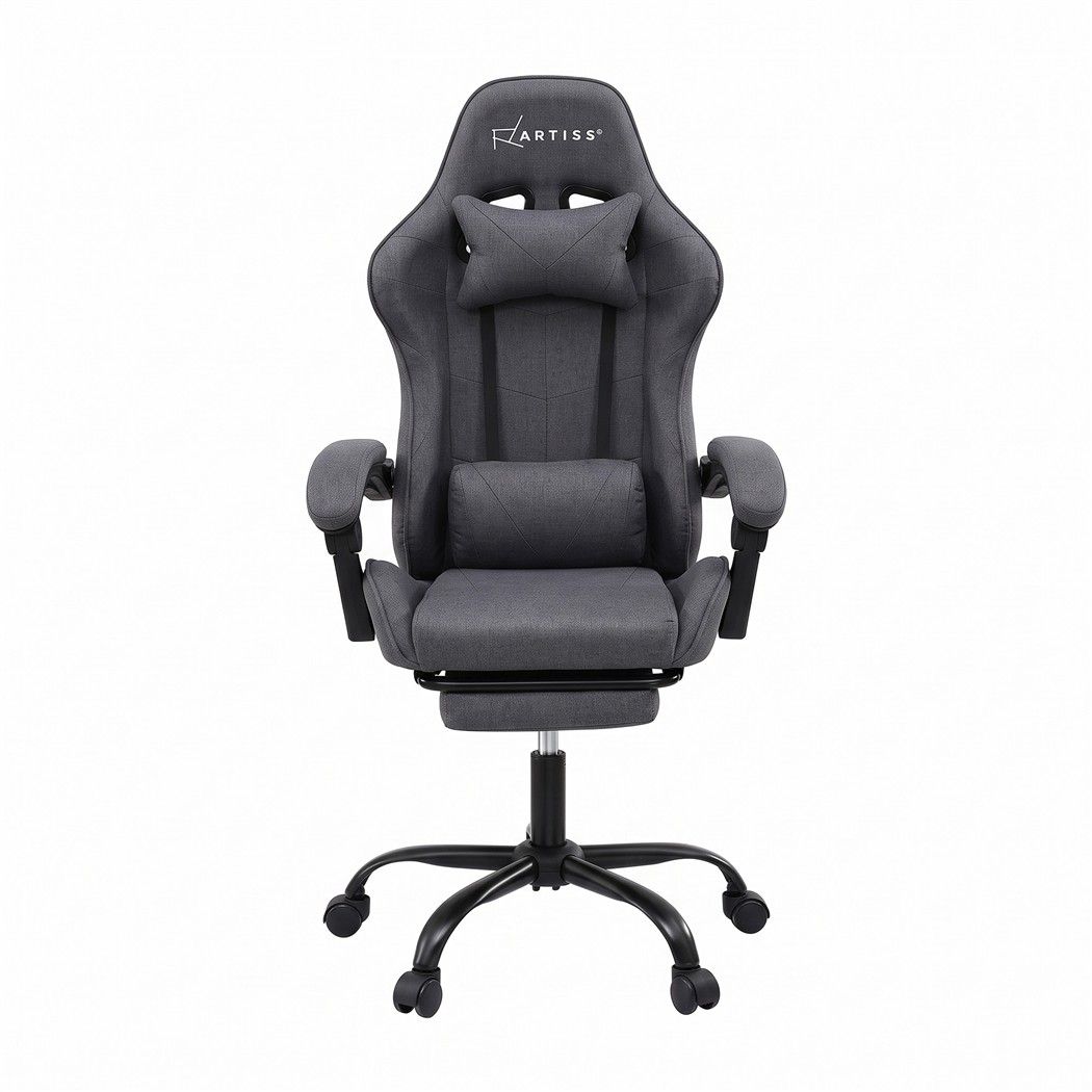 Artiss Gaming Office Chair Fabric Ergonomic 2 Point Massage Grey