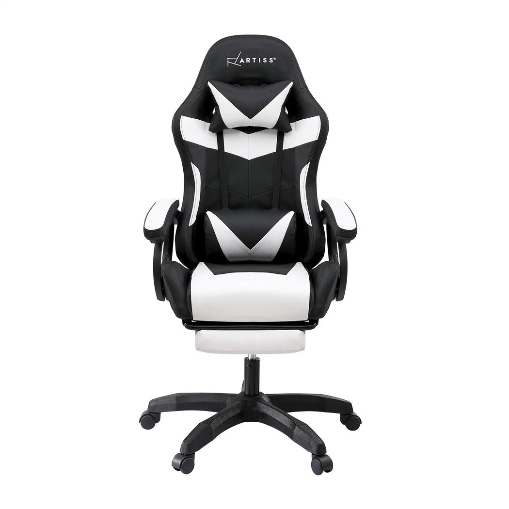 Artiss Gaming Office Chair 8 Point Massage Recline Ergonomic 135° White