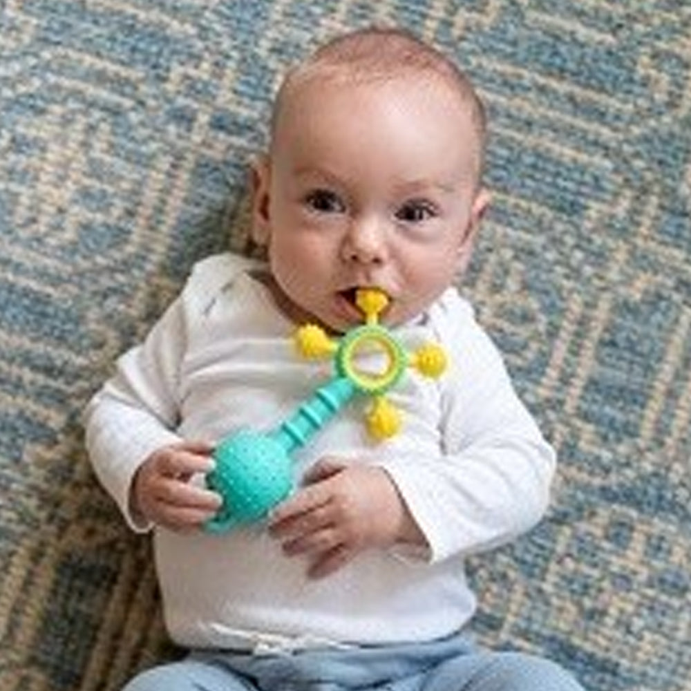 Mobi Gumlii Sensory Teether Baby Toy Food Grade Silicone Rattle Chewy Nubs