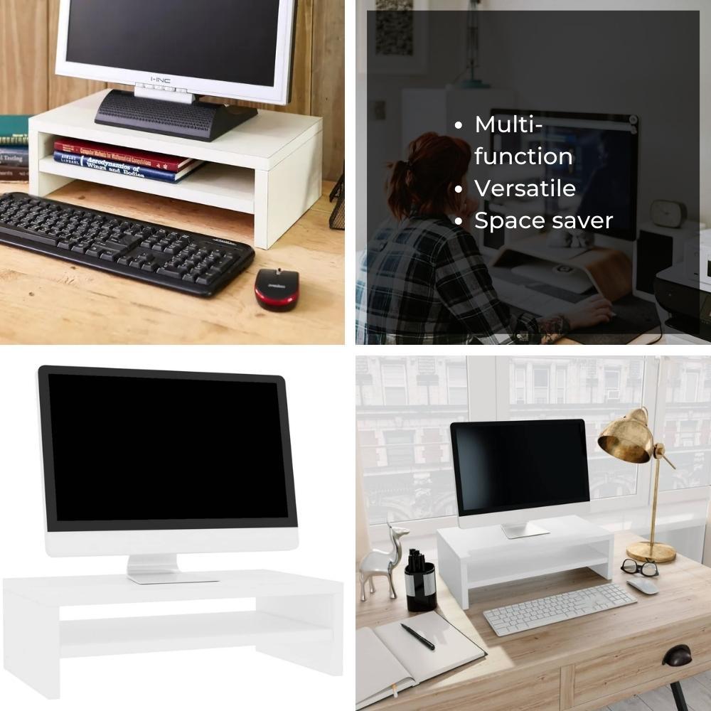 Monitor Stand White 42x24x13 cm Engineered Wood