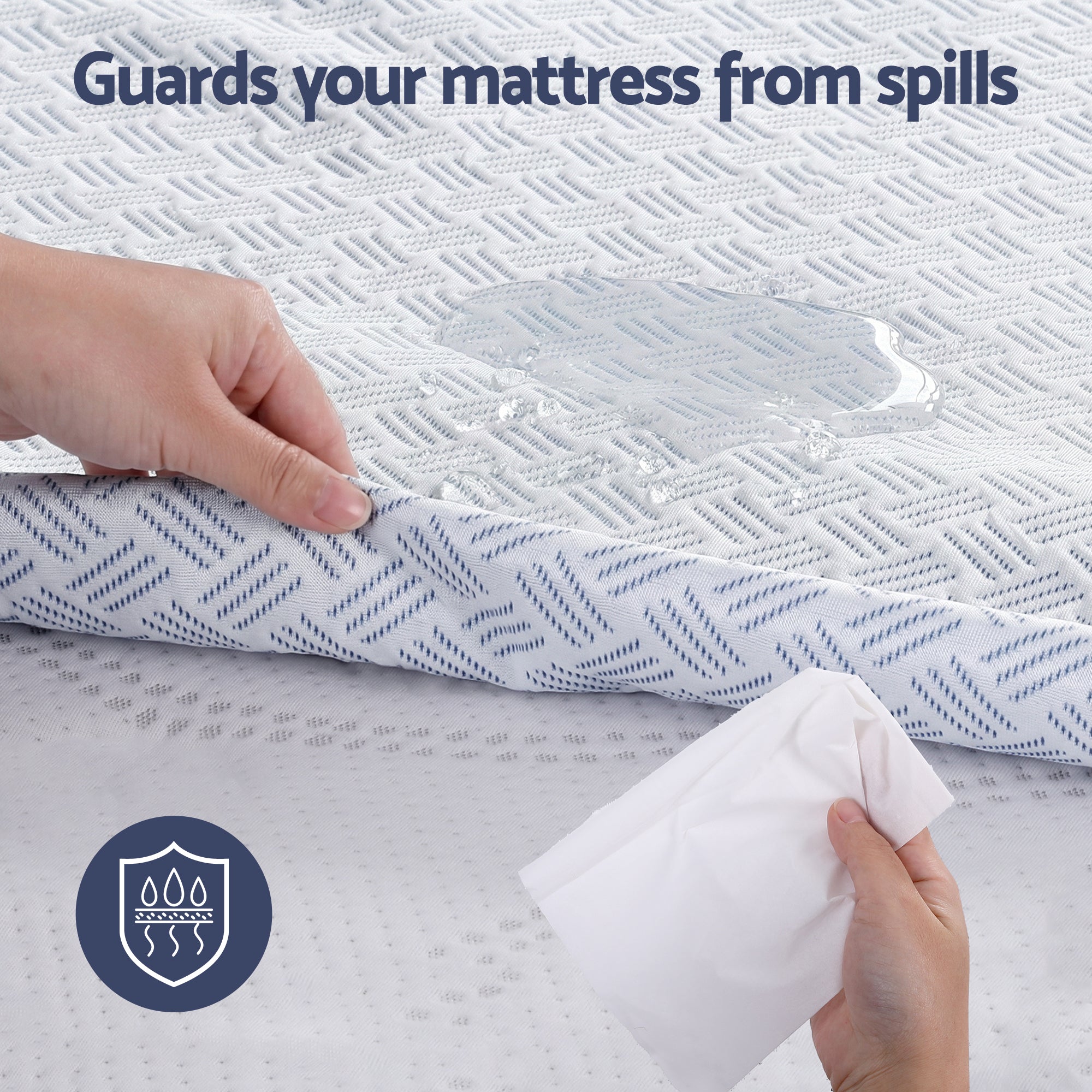 Giselle Cooling Mattress Protector Waterproof Deep Pocket Fitted Cover Single
