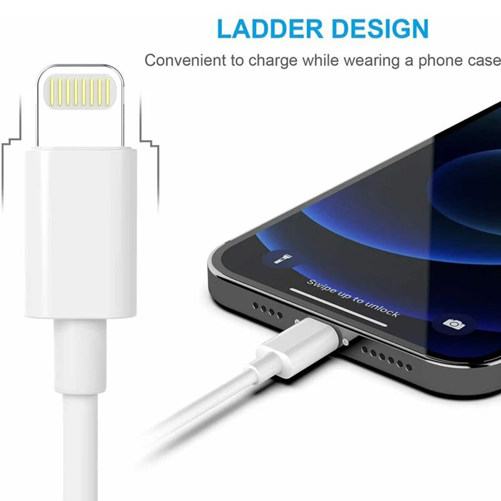 USP 1m Lightning to USB-C Fast Charge Cable White Supports 2.4A and 480Mbps Transfer Universal iOS Compatibility