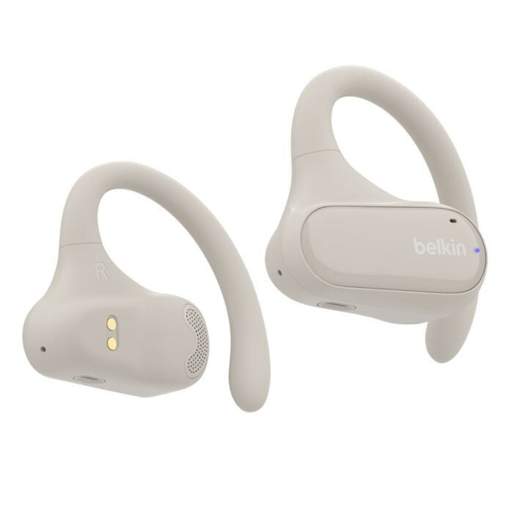 Belkin SoundForm ClearFit Open-Ear Wireless Earbuds White with Fast Charge, IPX5 and Bluetooth 5.3