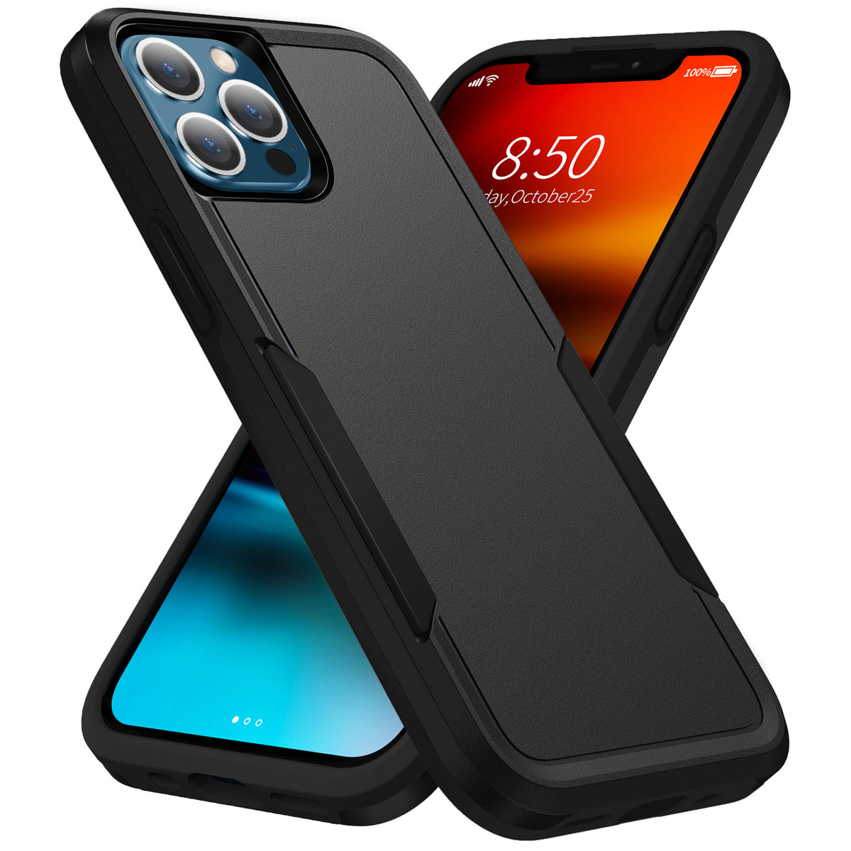 Phonix Rugged Armor Light Case Black for Apple iPhone 13 Pro Max 6.7 inch Cover
