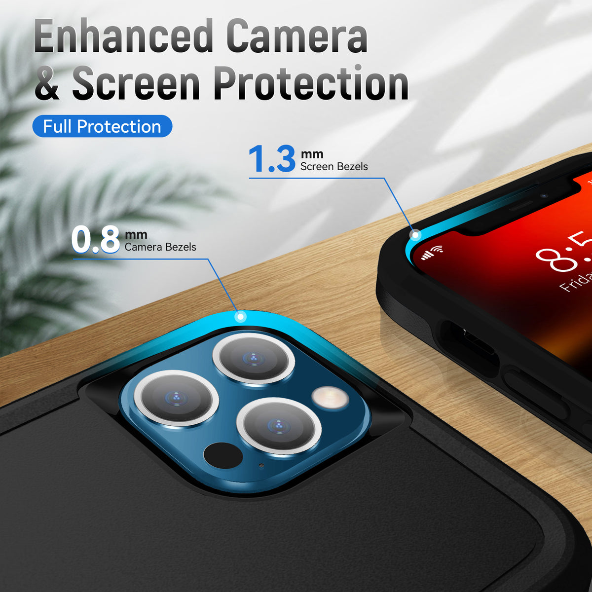 Phonix Rugged Armor Light Case Black for Apple iPhone 13 Pro Max 6.7 inch Cover