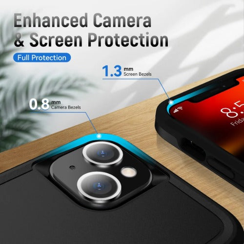 Phonix Apple iPhone 13 Pro 6.1 inch Armor Light Black Case Sleek Drop Protection Cover
