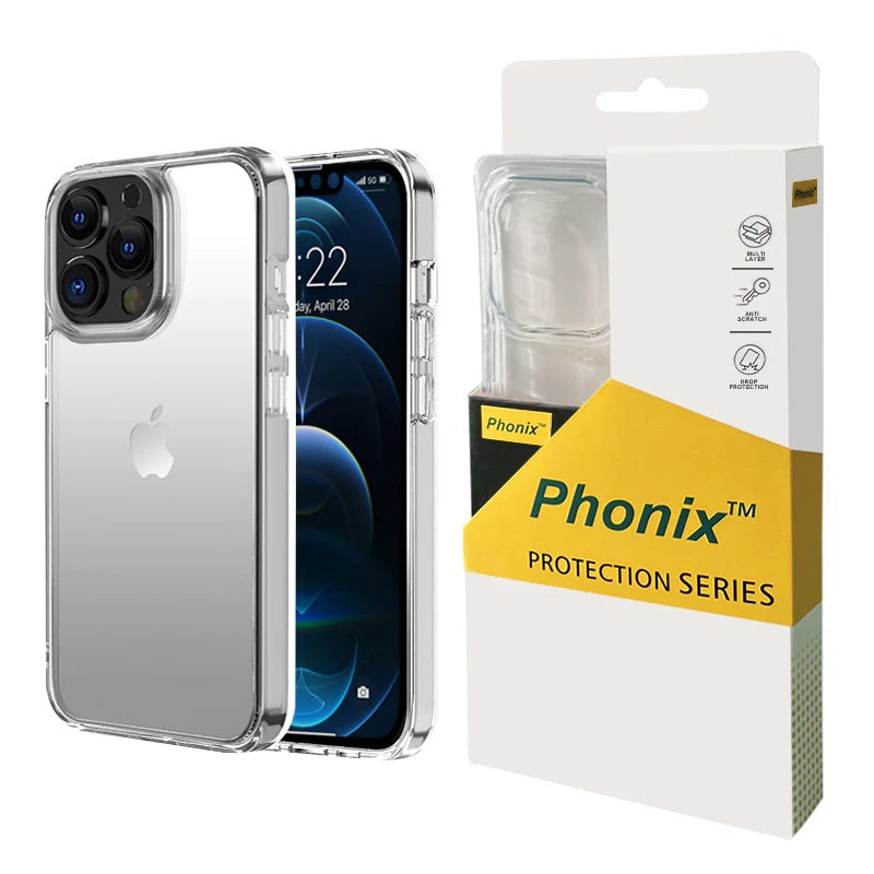 Phonix Crystal Clear Rock Hard Case for iPhone 14 Plus Slim Non Slip Durable