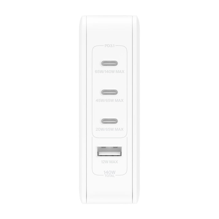 Belkin BoostCharge Pro 140W USB-C (PD 3.1) 4-Port GaN Wall Charger - White