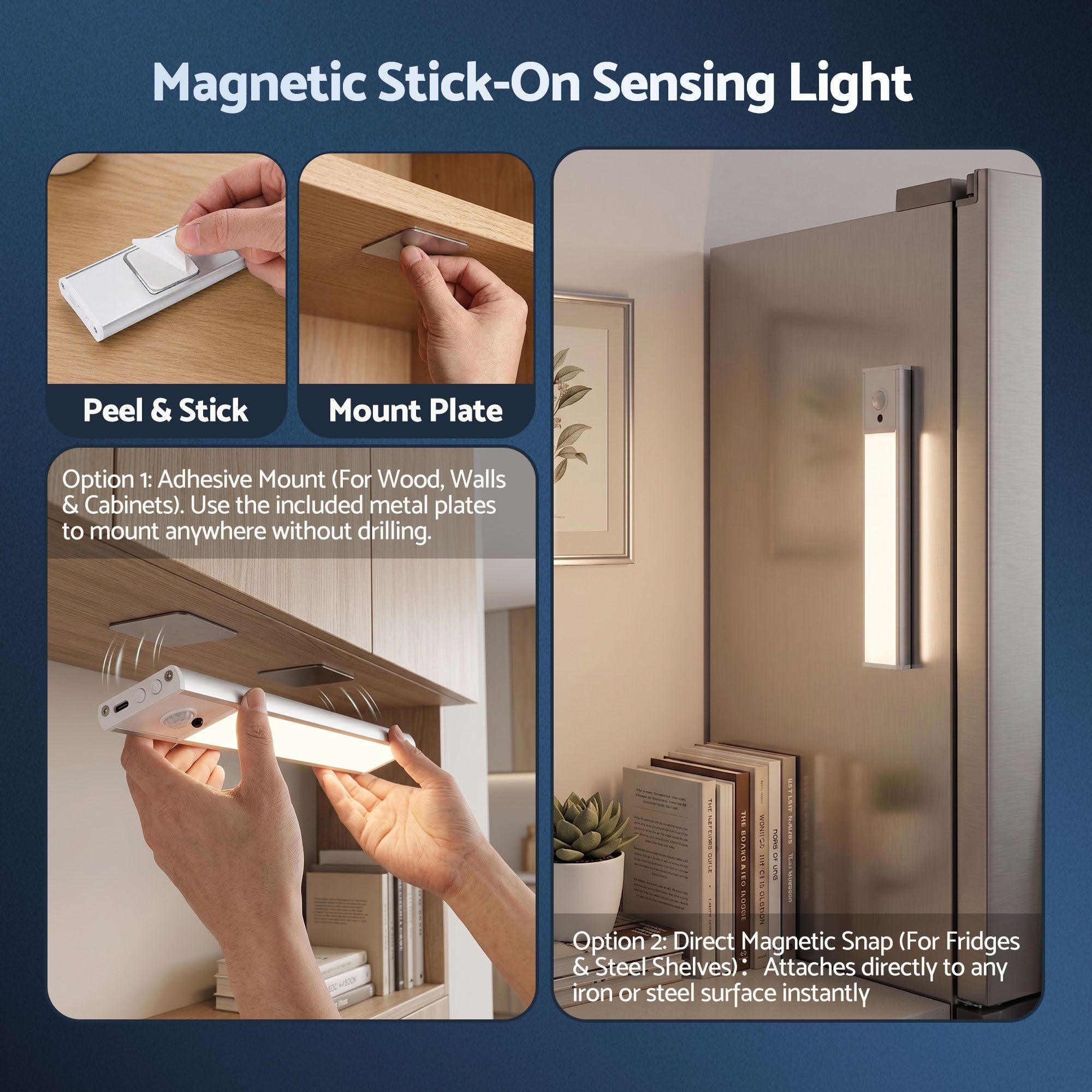 Artiss 4-Pack 25cm Motion Sensor Under Cabinet Lights with 5 Colours Dimmable