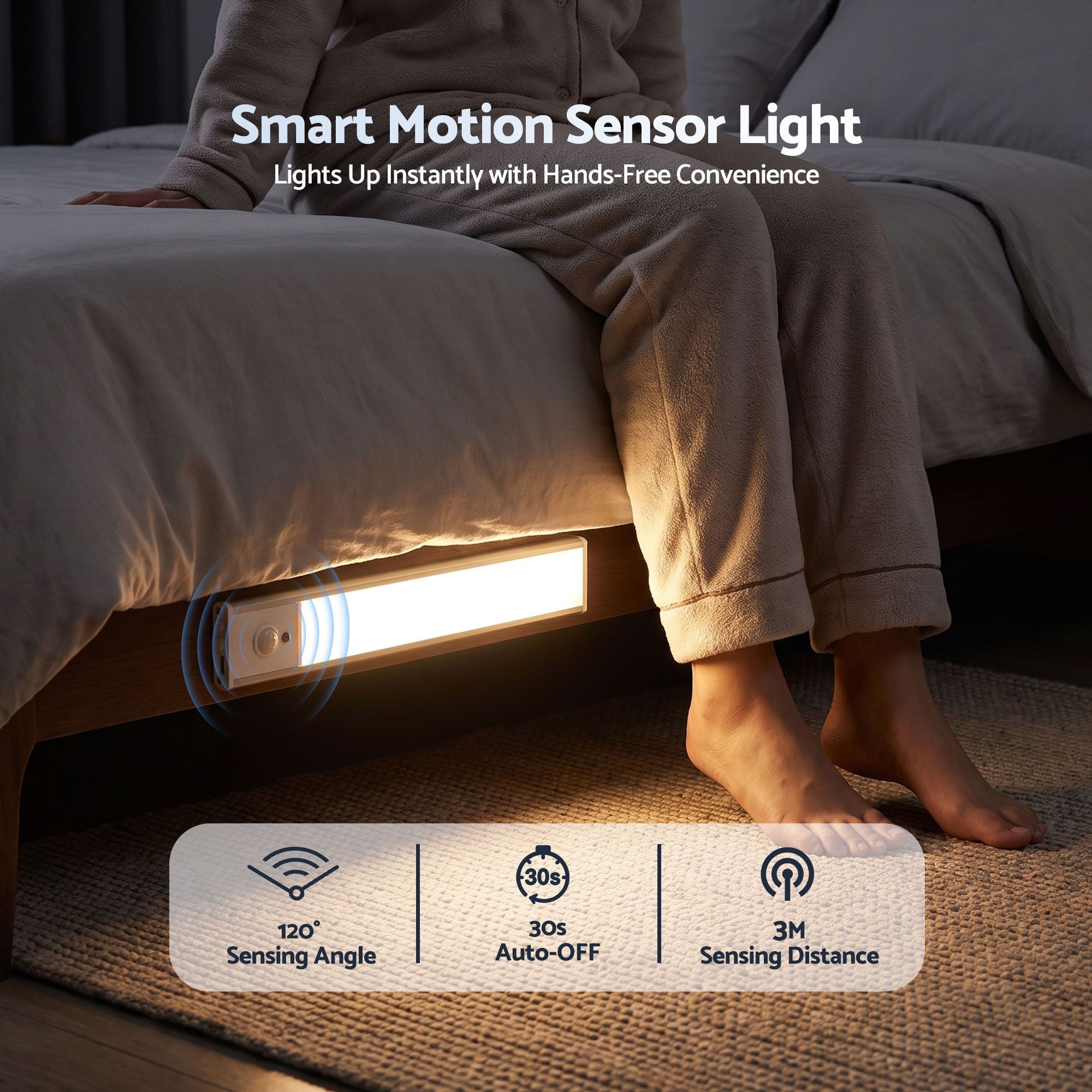 Artiss 4-Pack 25cm Motion Sensor Under Cabinet Lights with 5 Colours Dimmable