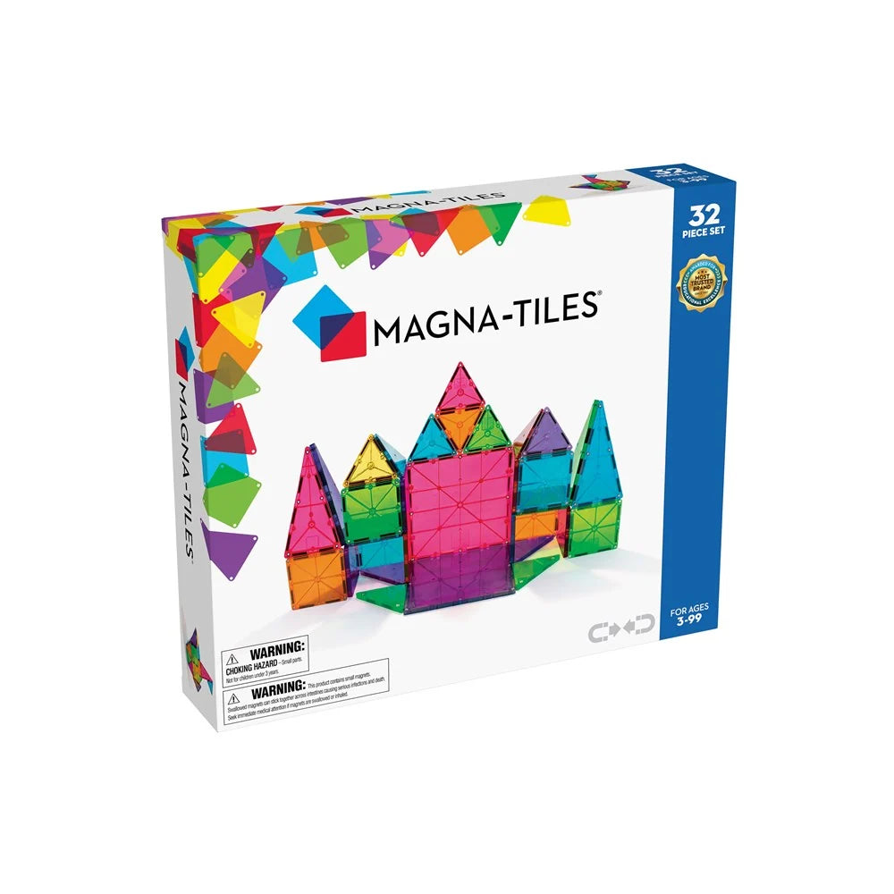 MAGNA-TILES Classic Magnetic Tiles Construction Toy Geometric Shapes Set of 32