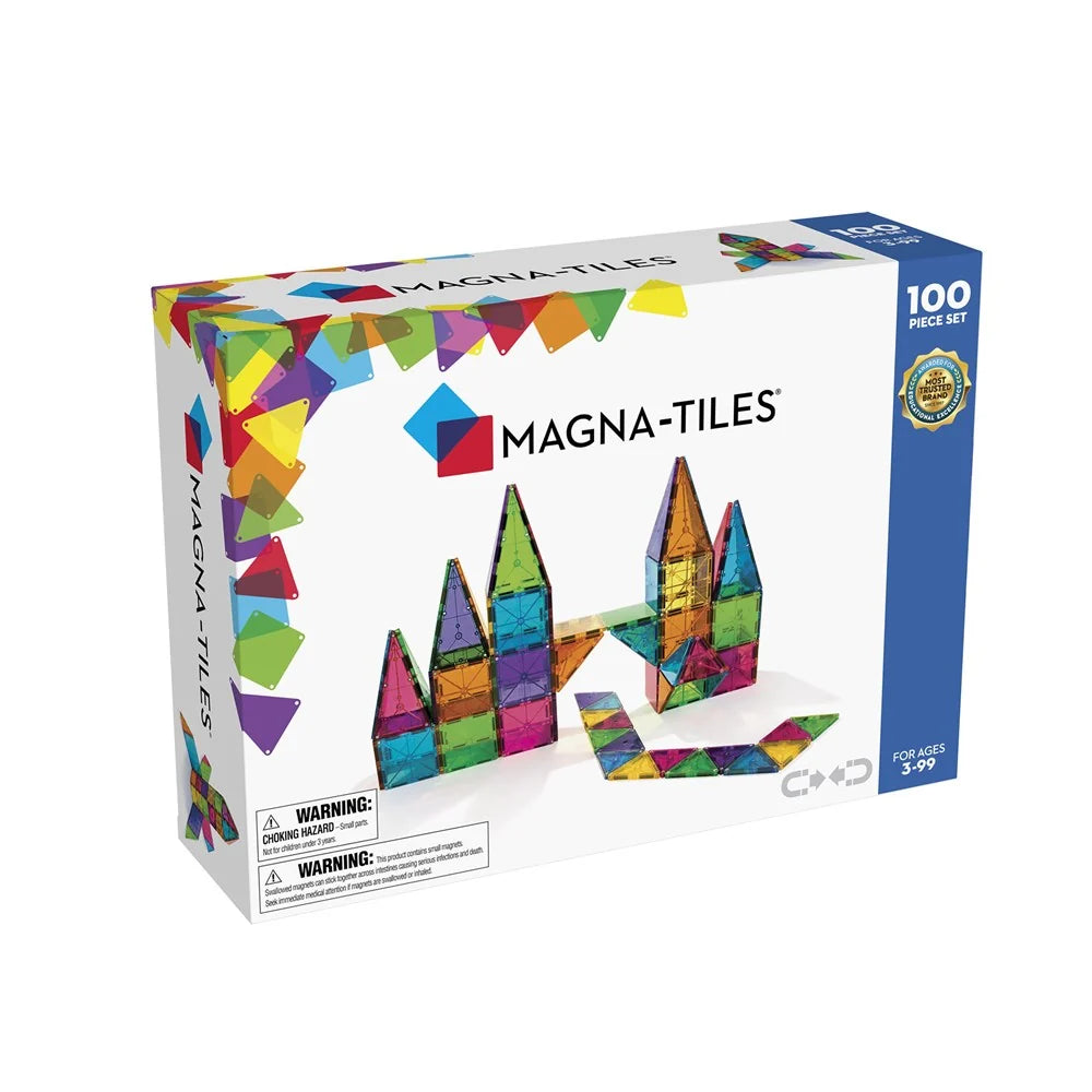 MAGNA-TILES Classic 100 Piece Magnetic Building Tiles STEAM Toy Multicolour