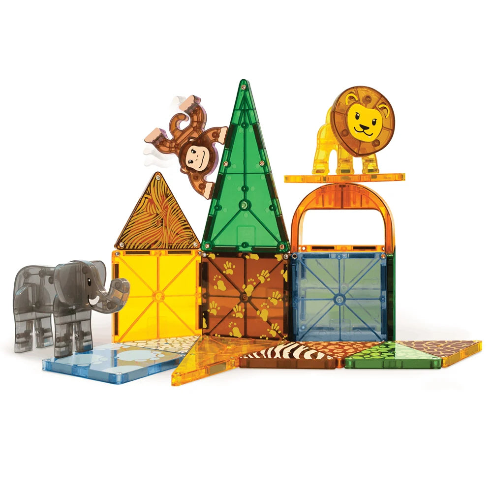 MAGNA-TILES Safari Animals 25 Piece Magnetic Building Set for Kids Ages 3+