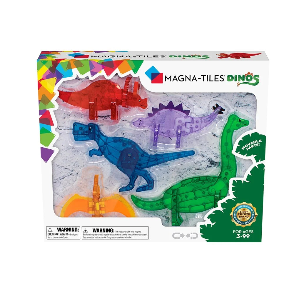 Magna-Tiles Dinos 5 Piece Set Magnetic Dinosaur Figurines STEAM Toy