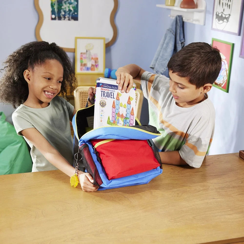 Magna-Tiles microMAGS Travel Set Deluxe 55pc Magnetic Building Toy Multicolour