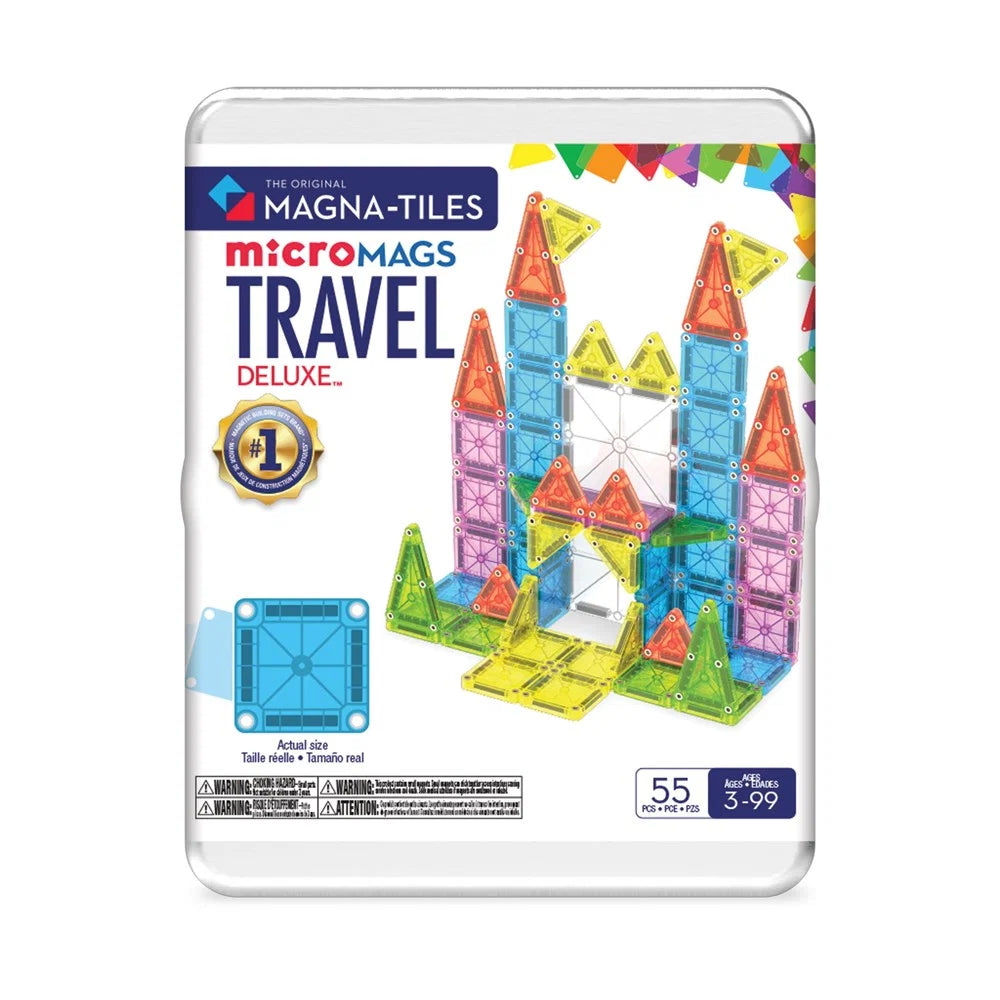 Magna-Tiles microMAGS Travel Set Deluxe 55pc Magnetic Building Toy Multicolour