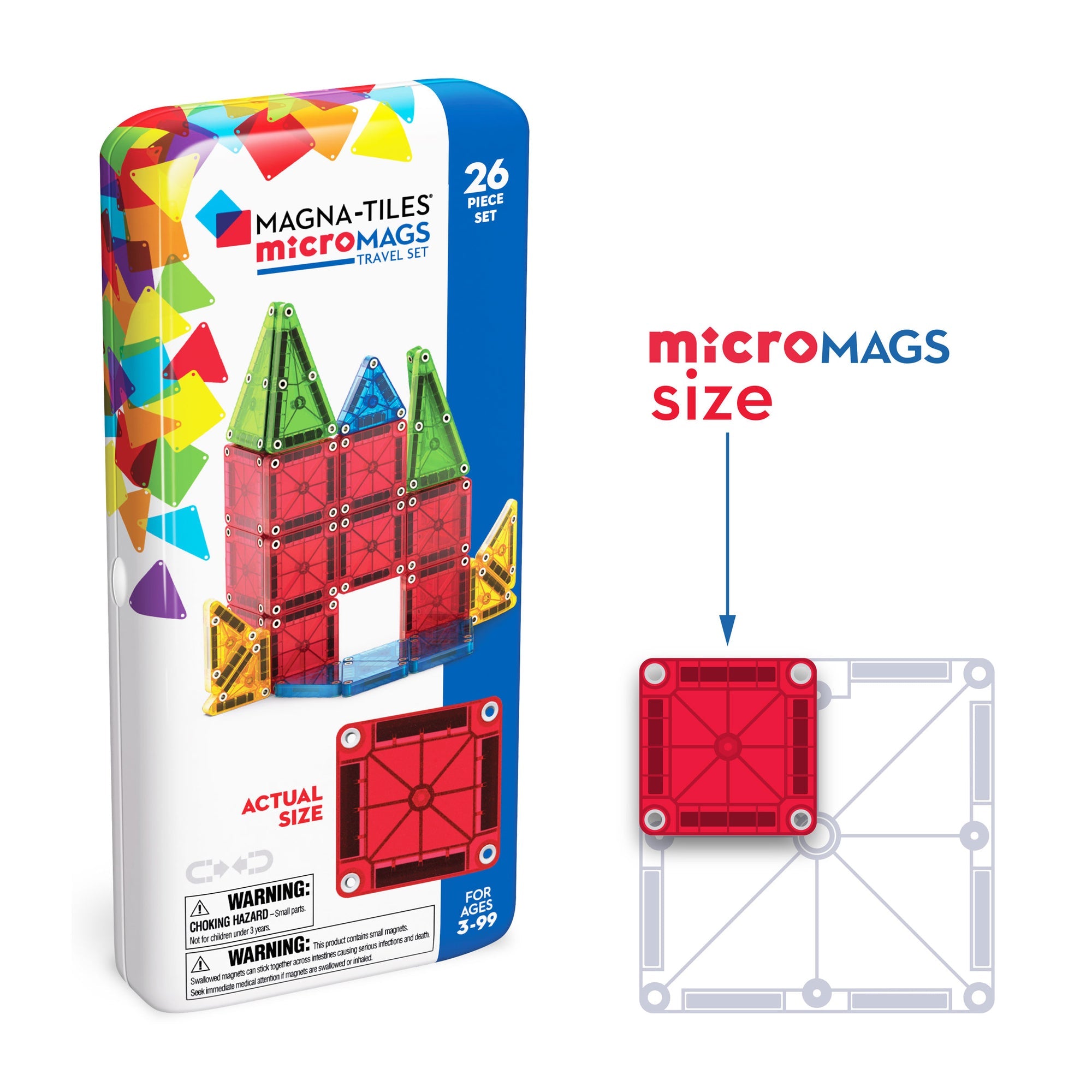 MAGNA-TILES microMAGS Travel 26 Piece Set