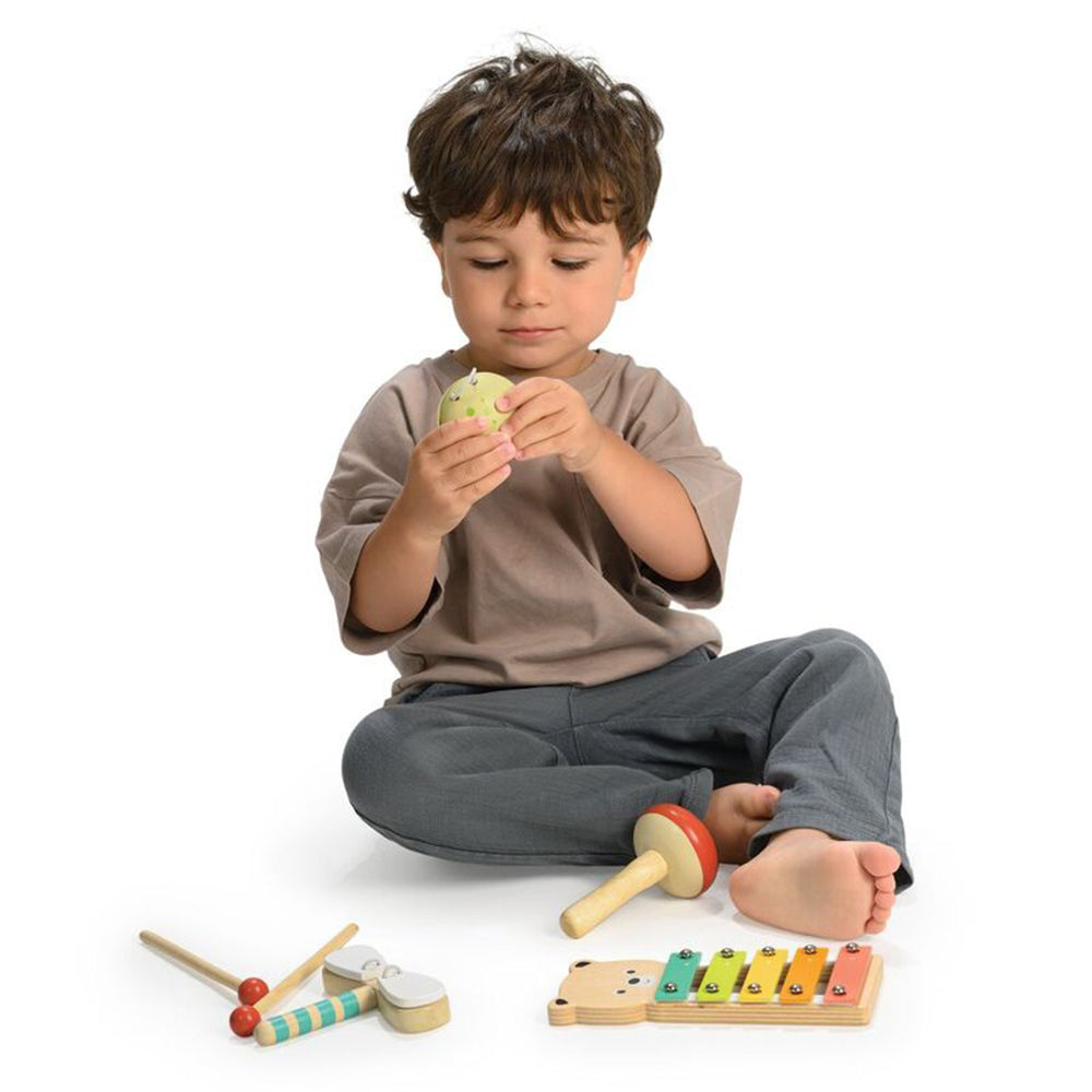 Mentari Woodland Music Set Bear Xylophone Maraca Castanets Clacker 3+ Years