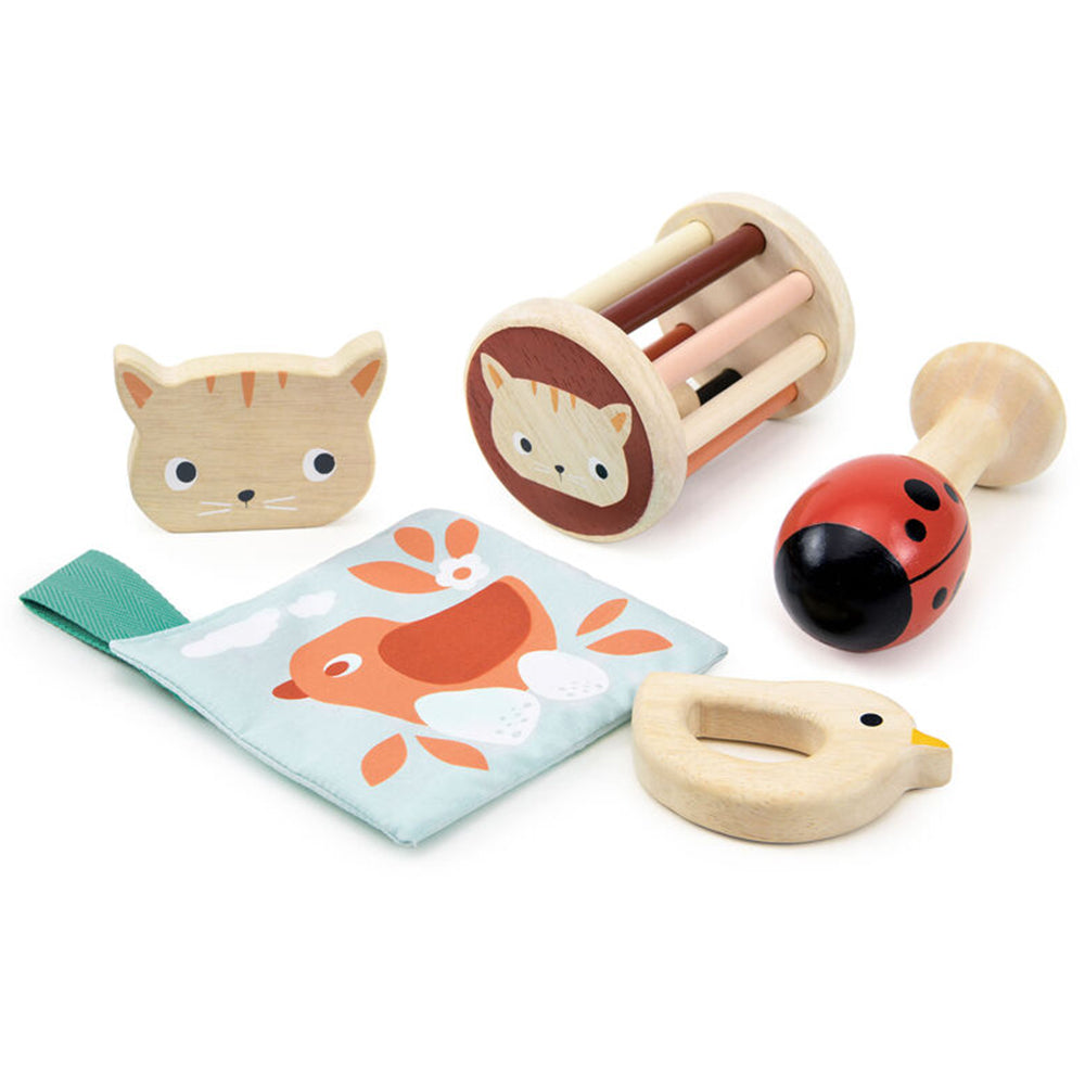 Mentari Garden Playtime 5 Piece Set Baby Rattle Mirror Teether for 6 Months+