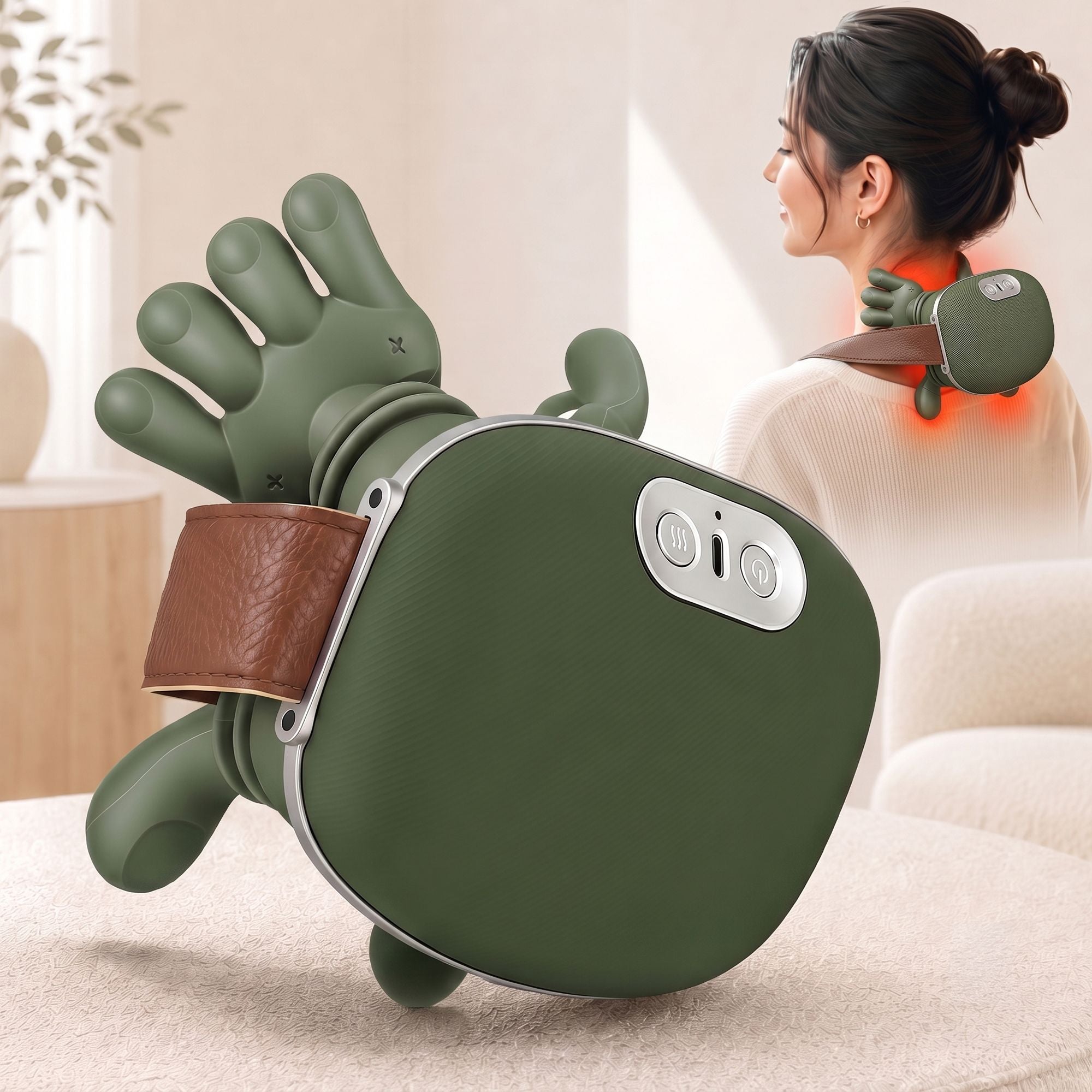 Livemor Electric Neck Massager with Heat Shoulder Back 4D Shiatsu Cordless