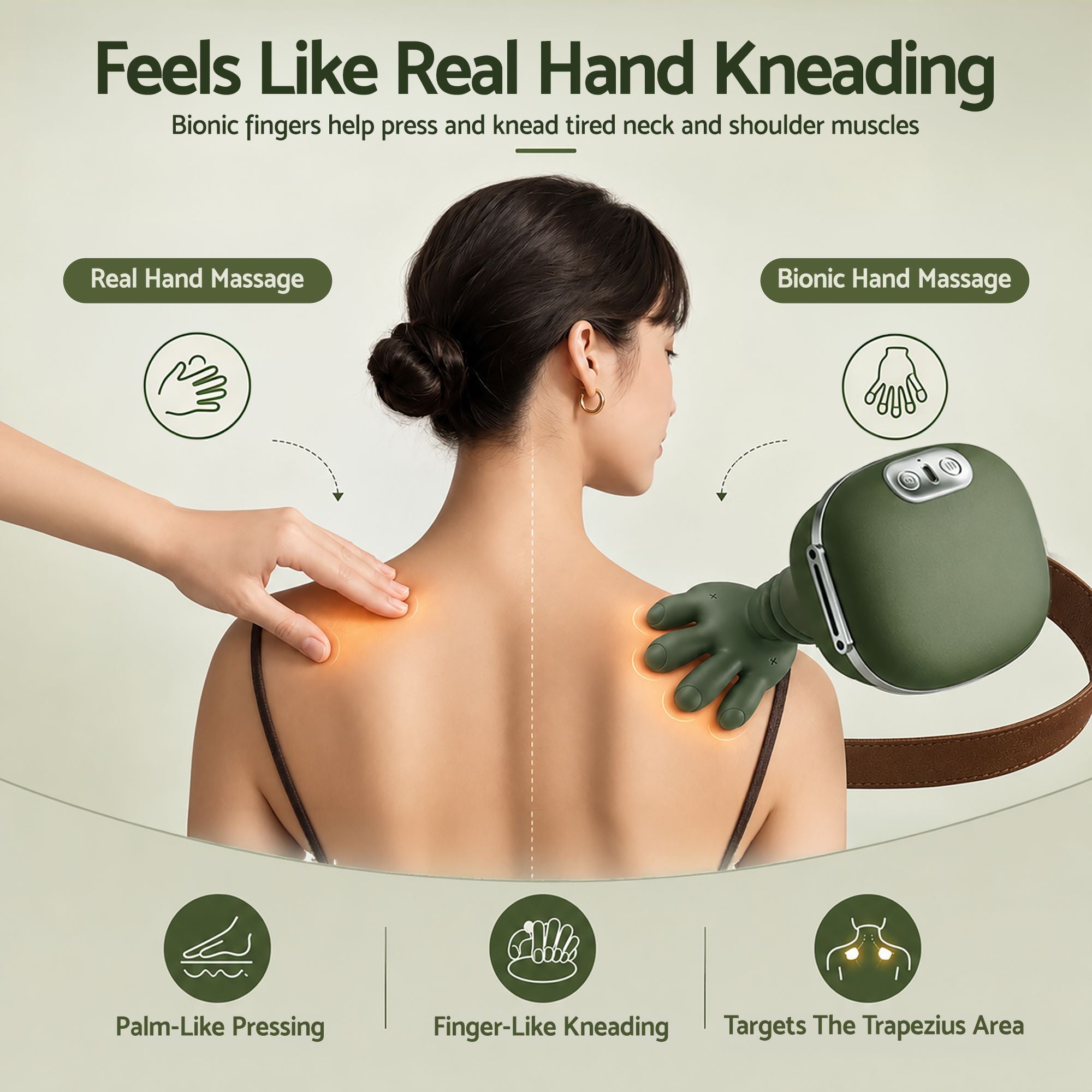Livemor Electric Neck Massager with Heat Shoulder Back 4D Shiatsu Cordless