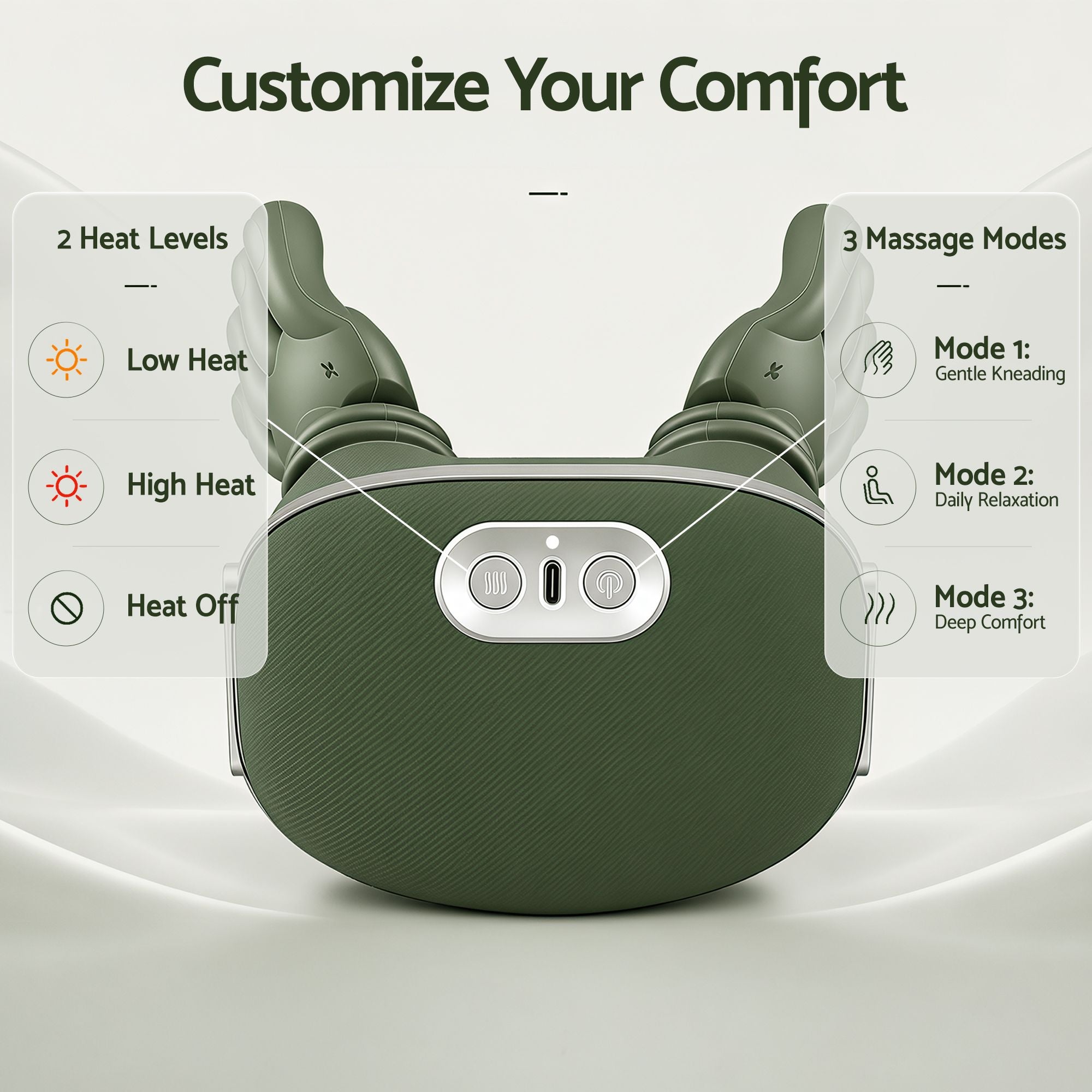 Livemor Electric Neck Massager with Heat Shoulder Back 4D Shiatsu Cordless