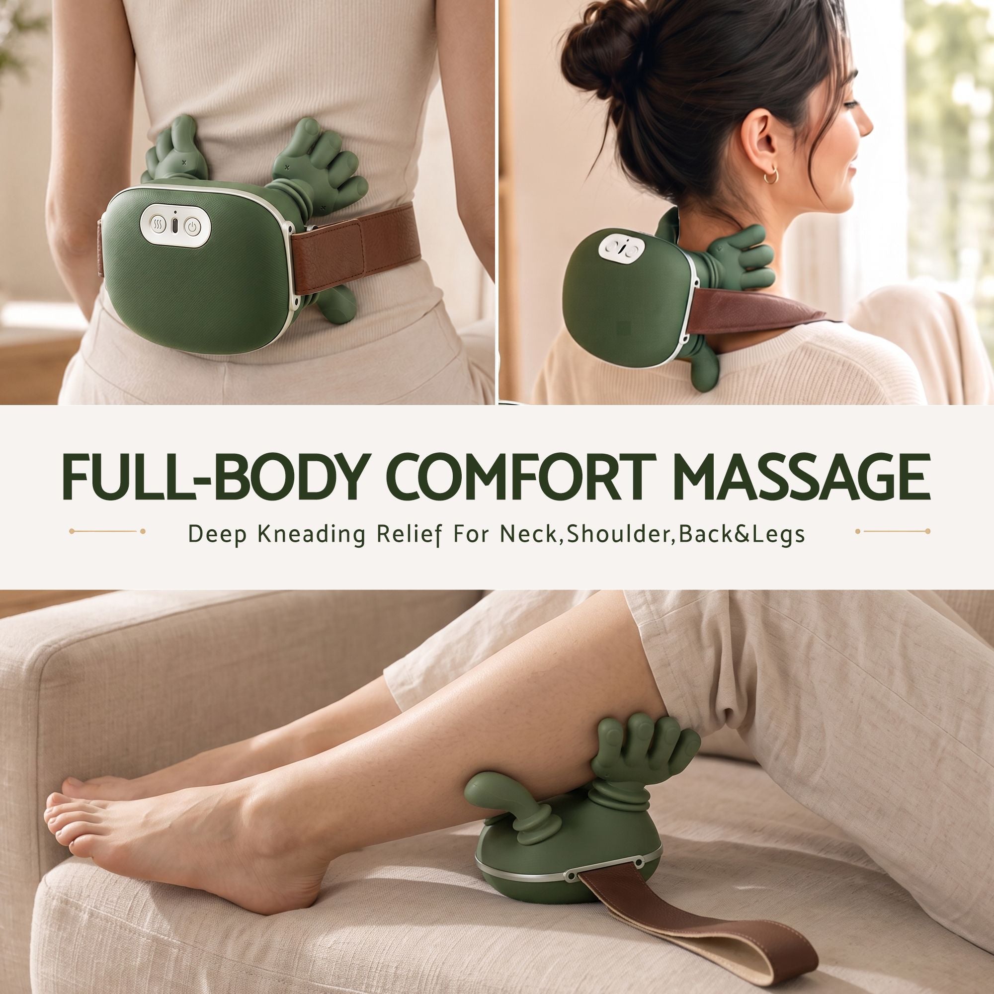 Livemor Electric Neck Massager with Heat Shoulder Back 4D Shiatsu Cordless