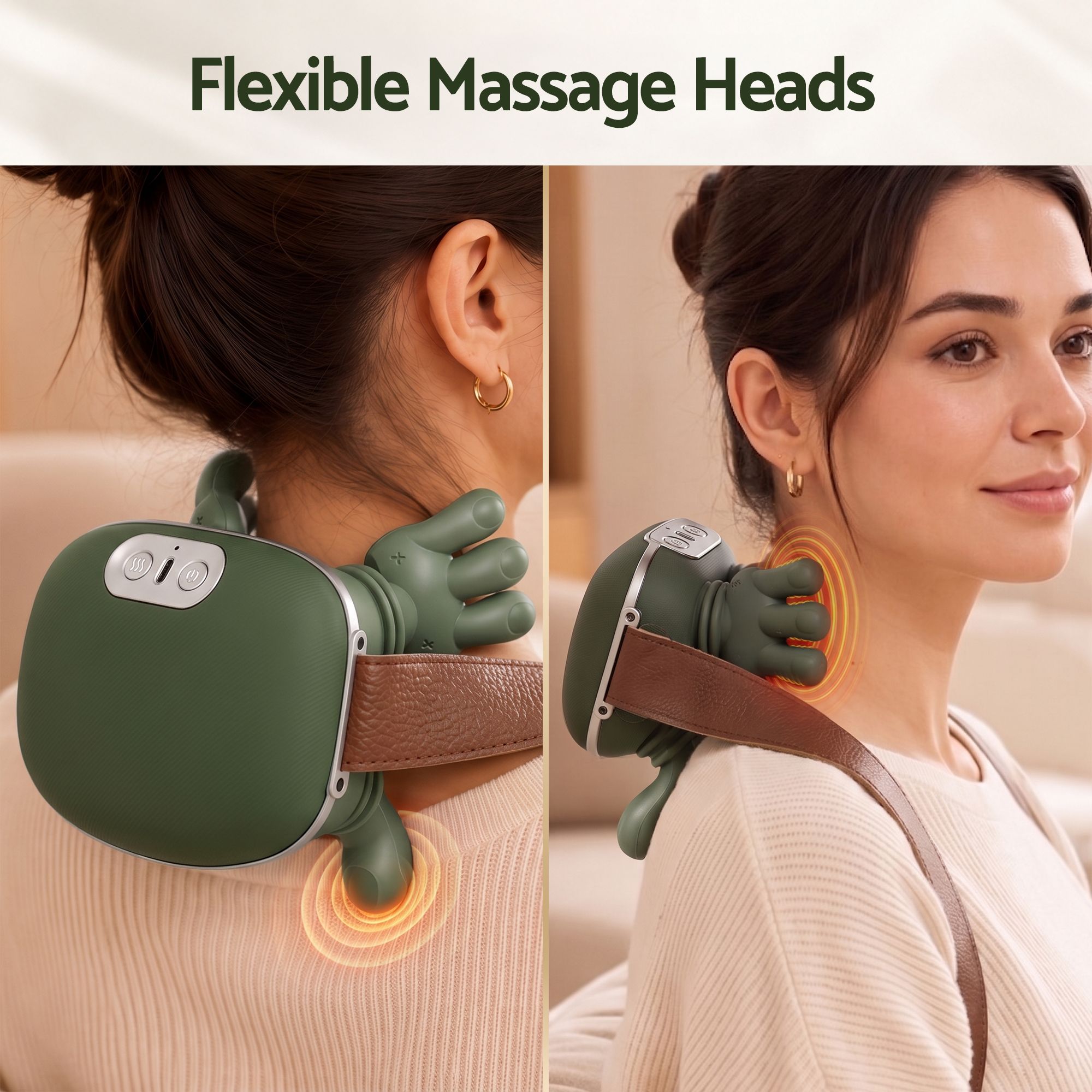 Livemor Electric Neck Massager with Heat Shoulder Back 4D Shiatsu Cordless