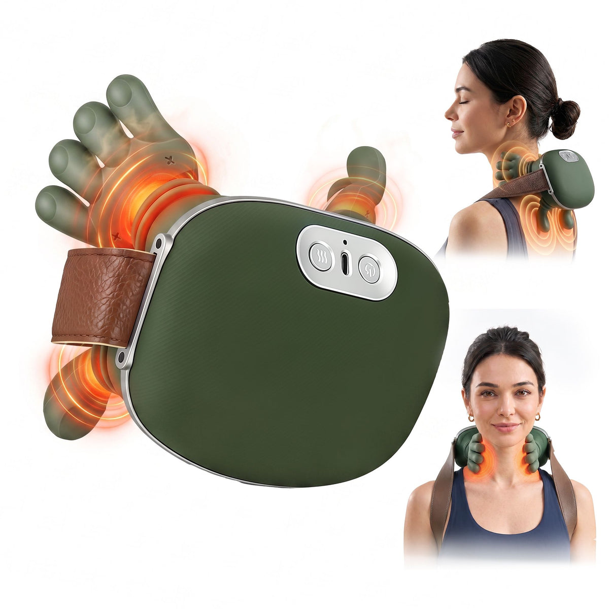 Livemor Electric Neck Massager with Heat Shoulder Back 4D Shiatsu Cordless