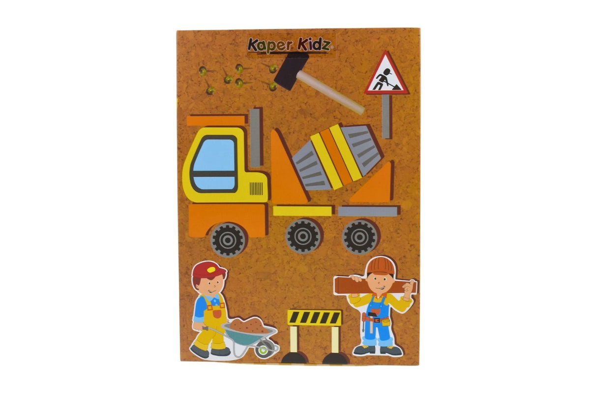Kaper Kidz Wooden Construction Truck Tap A Shape in Bookcase