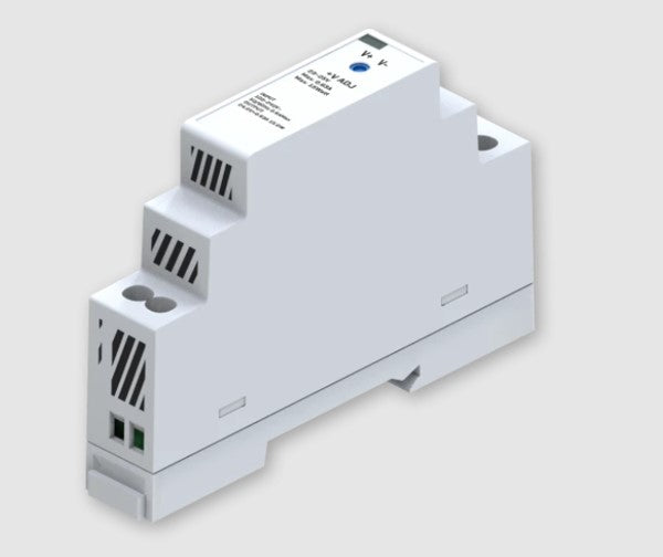 Teltonika 15W DIN Rail Power Supply 24VDC 0.63A 90 to 264 VAC Input Short Circuit Protection Screw Terminal Compact