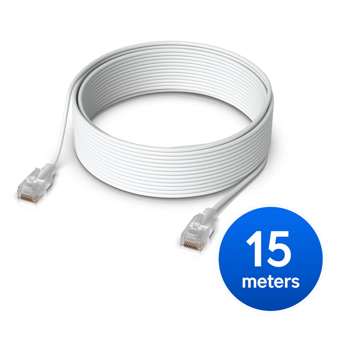 Ubiquiti UniFi Etherlighting Patch Cable, Length 15m, White, Nano-Thin Patch Cable With 10 GbE Support, Designed To Showcase Etherlighting Effects.