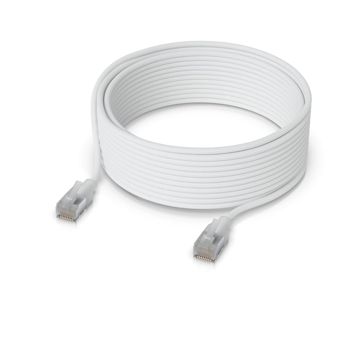 Ubiquiti UniFi Premium Cat6A Braided Indoor Patch Cable 15 Meter with Translucent Booted RJ45 Connectors Colour White