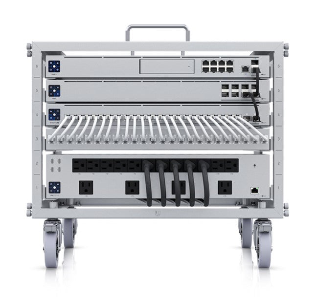 Ubiquiti Toolless Mini Rack Compact Stackable 6U Open Frame for UniFi Devices with Toolless Assembly and Lockable Casters