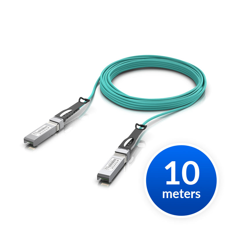 Ubiquiti 25 Gbps Long Range SFP28 Direct Attach Cable 10 Meter Length Supporting 25 10 1 Gbps Data Rates