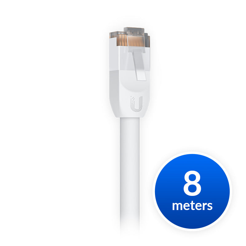 Ubiquiti UniFi Outdoor Category 5e Weatherproof Patch Cable 8 Meter Single Unit with Shielded RJ45 Plug Colour White