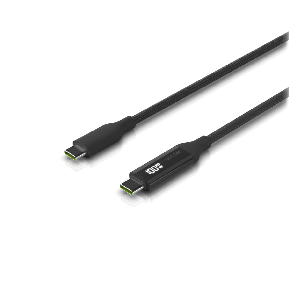 Ubiquiti USB C Braided Cable with Double Sided Charge Display 100W Max Power Output Colour Black