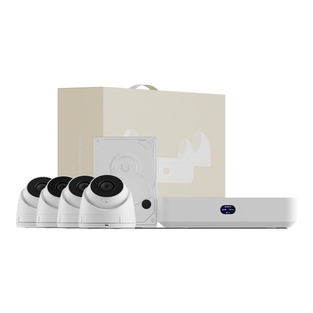 Ubiquiti Network Video Recorder Instant Kit Compact UniFi Protect NVR Kit with 4 G5 Turret Ultra Cameras and 1TB HDD