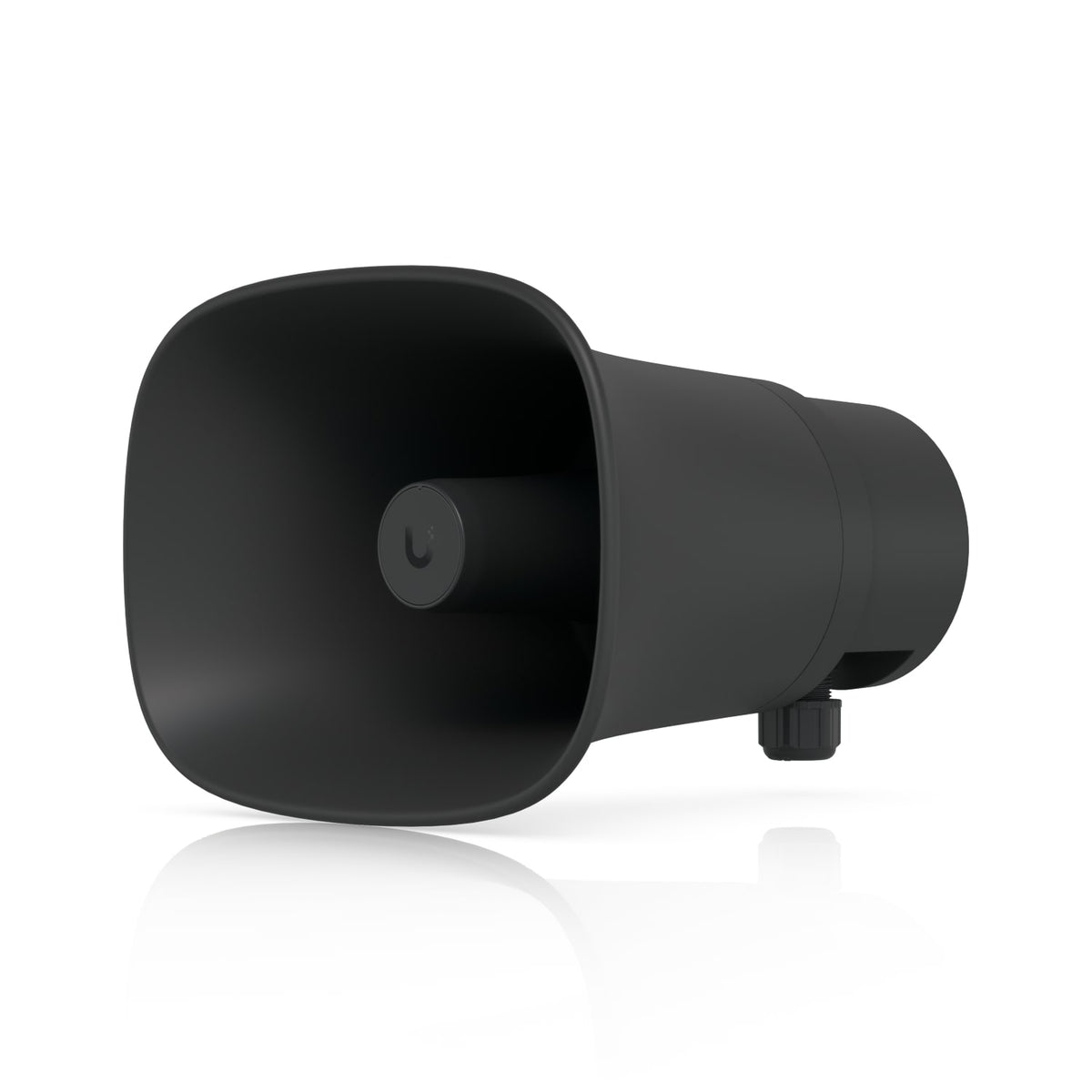 Ubiquiti AI Horn Speaker Black All Weather PoE Powered 120dB Alert Speaker with Wall Corner and Pole Mounting