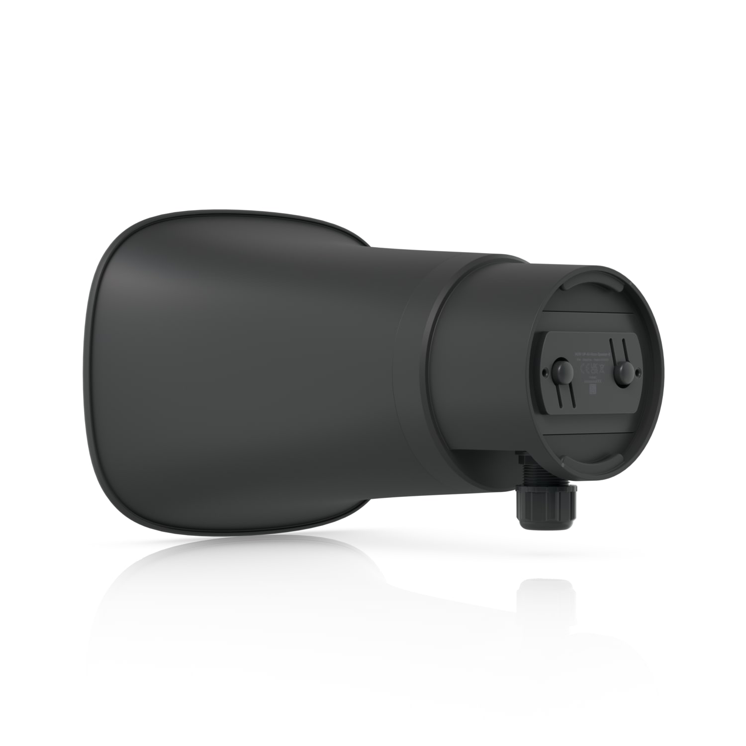 Ubiquiti AI Horn Speaker Black All Weather PoE Powered 120dB Alert Speaker with Wall Corner and Pole Mounting